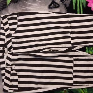 Striped jeans Black and white